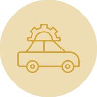 Car Repair Line Yellow Circle Icon vector