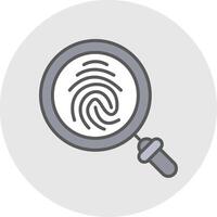 Finger Print Line Filled Light Icon vector