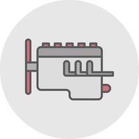 Engine Line Filled Light Icon vector