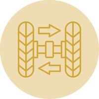 Wheel Alignment Line Yellow Circle Icon vector