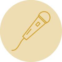 Mic Line Yellow Circle Icon vector