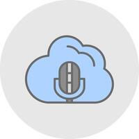 nube línea lleno ligero icono vector