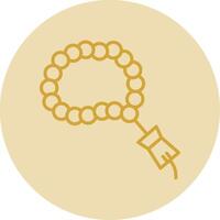 Tasbih Line Yellow Circle Icon vector