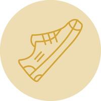 zapato línea amarillo circulo icono vector