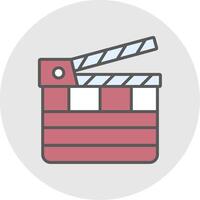 Clapperboard Line Filled Light Icon vector