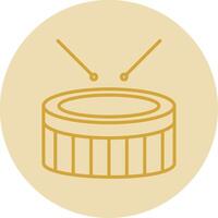 Snare Drum Line Yellow Circle Icon vector