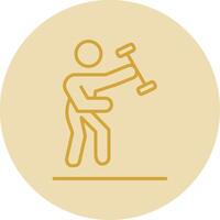 Exercise Line Yellow Circle Icon vector