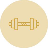 Barbell Line Yellow Circle Icon vector