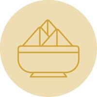 Samosa Line Yellow Circle Icon vector