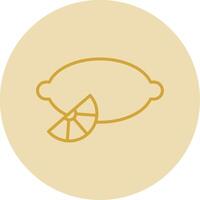 Lemon Line Yellow Circle Icon vector