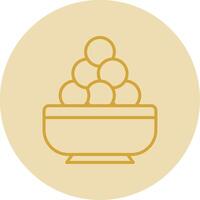 Laddu Line Yellow Circle Icon vector