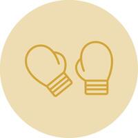 Boxing Glove Line Yellow Circle Icon vector