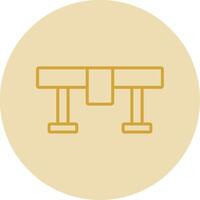 Bench Line Yellow Circle Icon vector