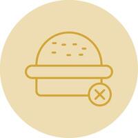 No hamburguesa línea amarillo circulo icono vector