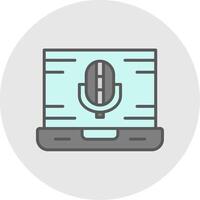 Record Line Filled Light Icon vector