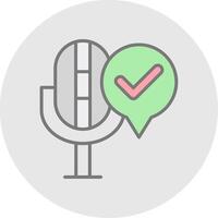 Tick Line Filled Light Icon vector