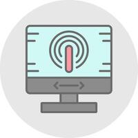 Computer Line Filled Light Icon vector