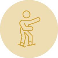 Skater Line Yellow Circle Icon vector