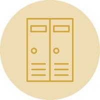Lockers Line Yellow Circle Icon vector