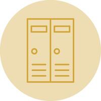 Lockers Line Yellow Circle Icon vector