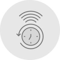 reloj línea lleno ligero icono vector