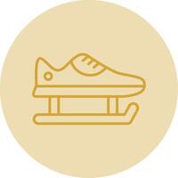 Skate Shoes Line Yellow Circle Icon vector