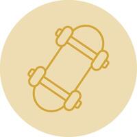 Skateboard Line Yellow Circle Icon vector