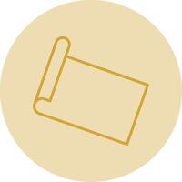 Yoga Mat Line Yellow Circle Icon vector