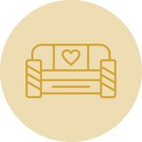 Couch Line Yellow Circle Icon vector