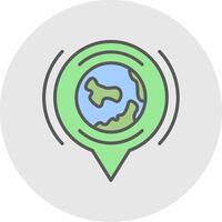 Earth Line Filled Light Icon vector