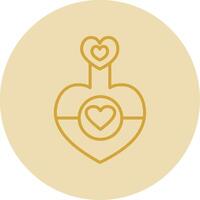 Love Potion Line Yellow Circle Icon vector