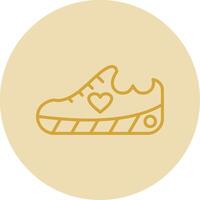 Zapatos línea amarillo circulo icono vector