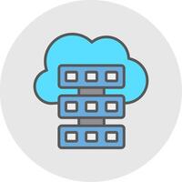 Cloud Computing Line Filled Light Icon vector