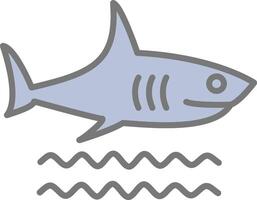 Shark Line Filled Light Icon vector