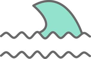 Ocean Waves Line Filled Light Icon vector