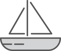 Sailing Boat Line Filled Light Icon vector