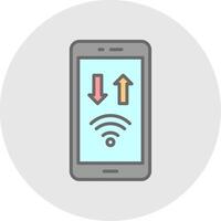 Mobile Phone Line Filled Light Icon vector