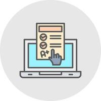 Laptop Line Filled Light Icon vector