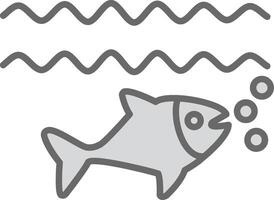 pescado línea lleno ligero icono vector