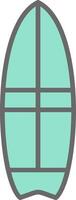 Surfer Line Filled Light Icon vector