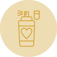 Perfume Line Yellow Circle Icon vector