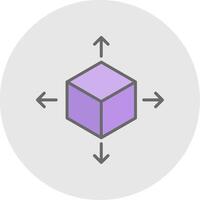 Cube Line Filled Light Icon vector