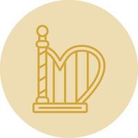 Harp Line Yellow Circle Icon vector