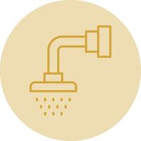 Shower Head Line Yellow Circle Icon vector