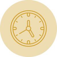 Clock Line Yellow Circle Icon vector