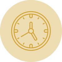 reloj línea amarillo circulo icono vector