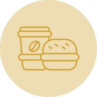 Burger Line Yellow Circle Icon vector