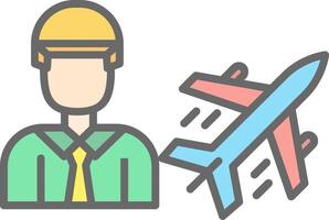 Air Engineer Line Filled Light Icon vector