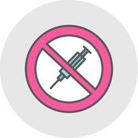 No Needle Line Filled Light Icon vector