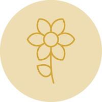 Flower Line Yellow Circle Icon vector